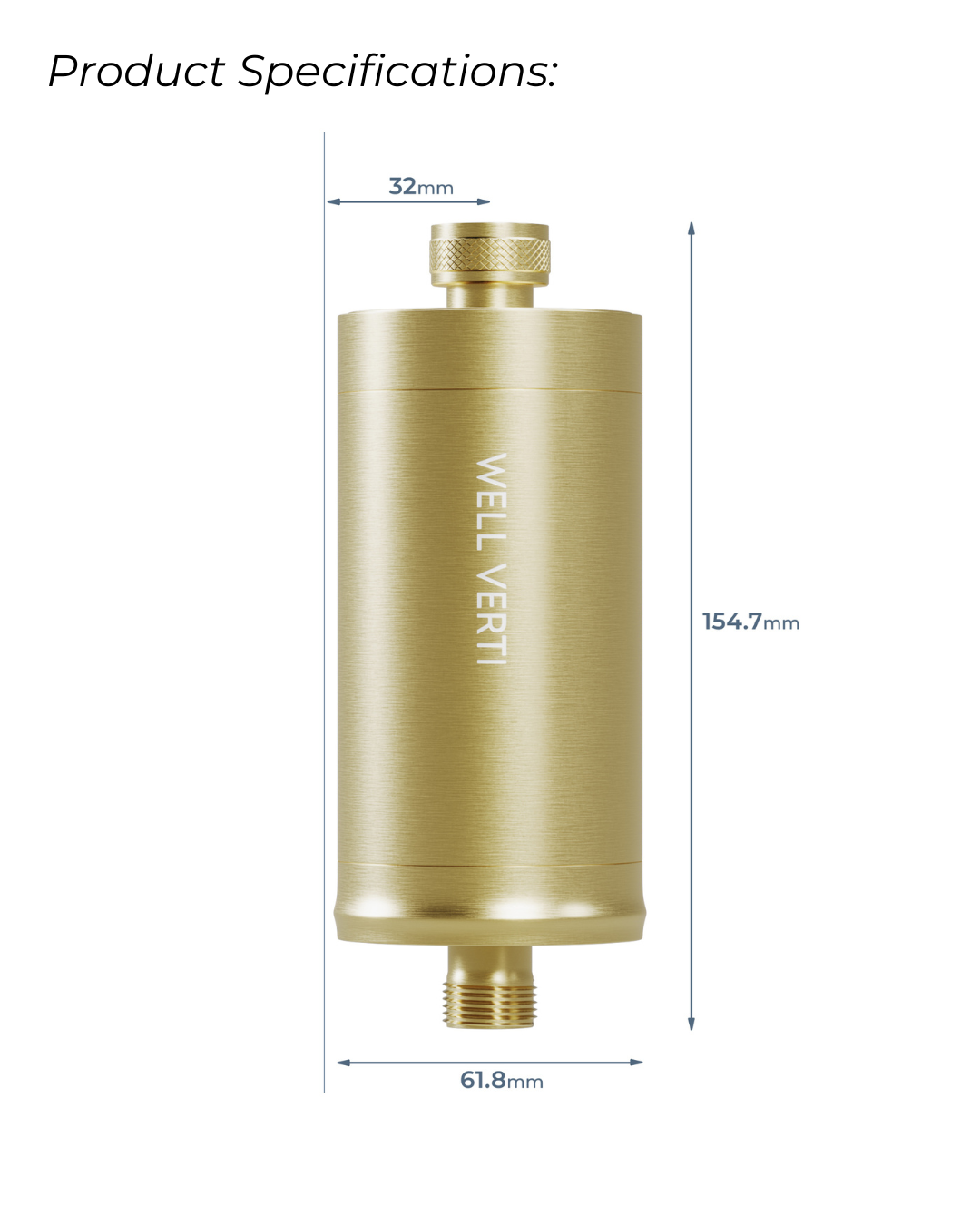 Premium Brushed Gold Shower Filter