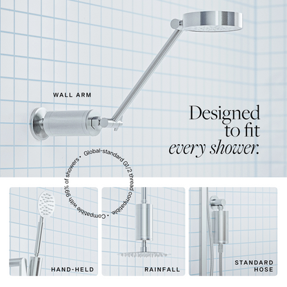 Well Verti shower filter compatible with most standard ½ inch BSP showers
