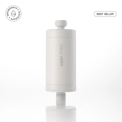 Well Verti shower filter compatible with most standard ½ inch BSP shower fittings